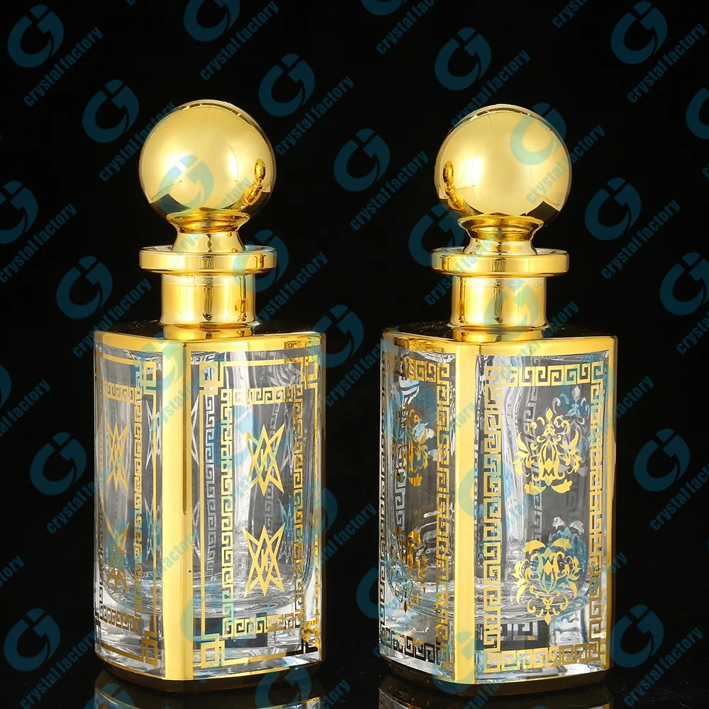 CJ-Decorative 150ml UV Printing Customized Empty Perfume Glass Display Attar Bottle For Oud Oil Shop  Display