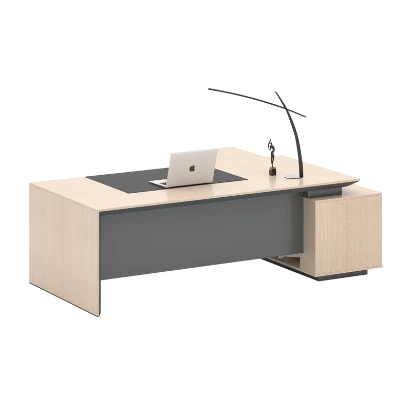 Modern Office Furniture L Shape MDF Melamine Wooden Manager Executive Desk
