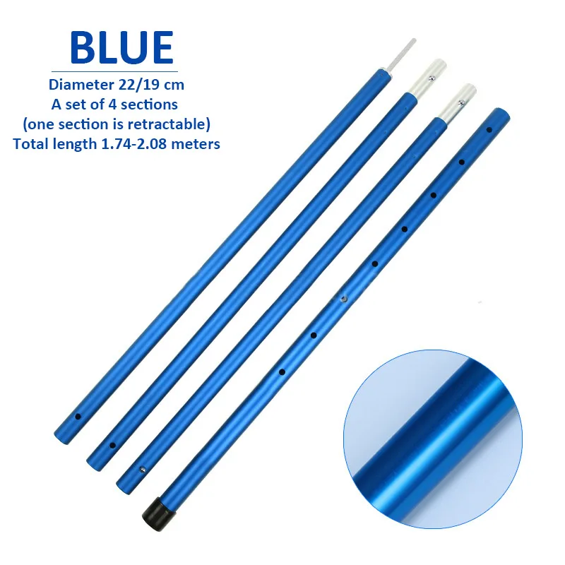 OEM Custom Outdoor Telescopic Adjustable Aluminum 6061 Tarp Pole Camping Tent Poles