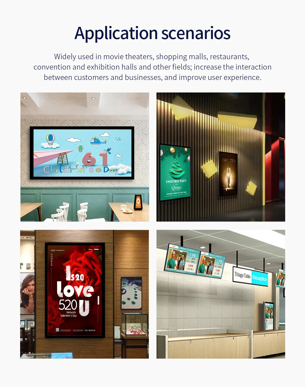 Рекламный стеклянный экран настенный видеодомофон небольшой цифровой рекламный