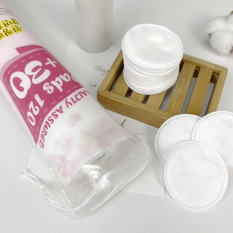Customizable 100% Pure Non Woven Cotton Pads Cosmetic Disposable Organic Natural Remover Face Makeup Remover Pads Cotton Rounds