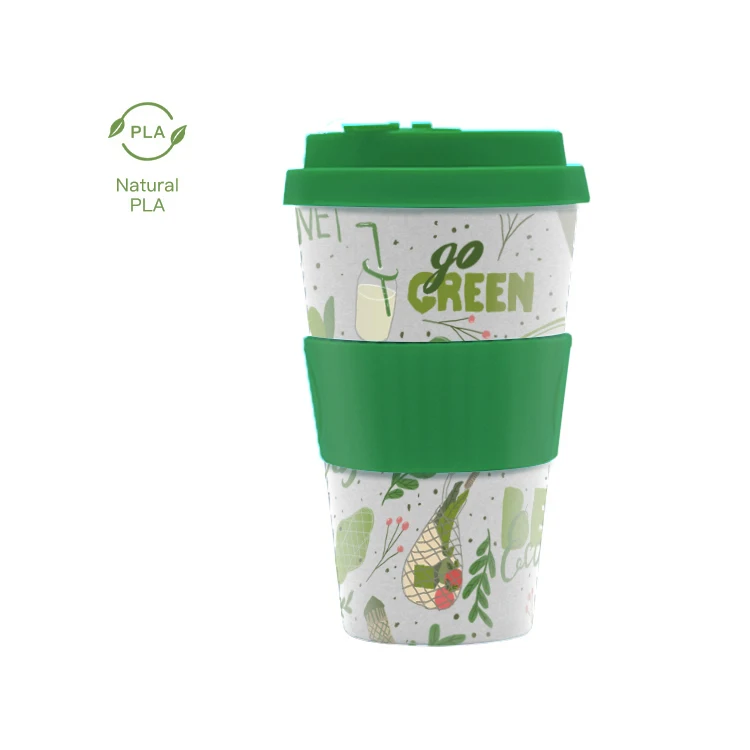 Eco friendly 100% Biodegradable Compostable PLA  Bamboo Paper Cups 8 12 16oz