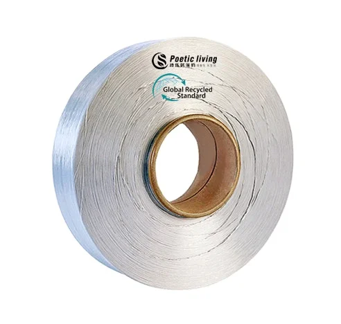 recycled GRS certificate bright POY raw white thread regenerated polyester filament yarn