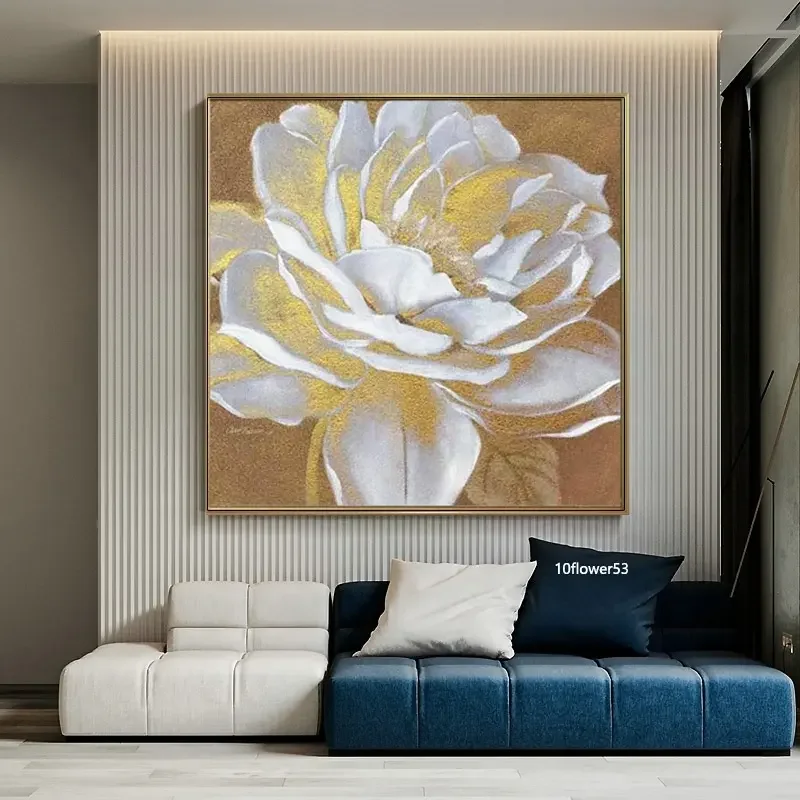 Custom made hand painted painting decorative oil colour art paintings  chinese painting flowers for house decoration