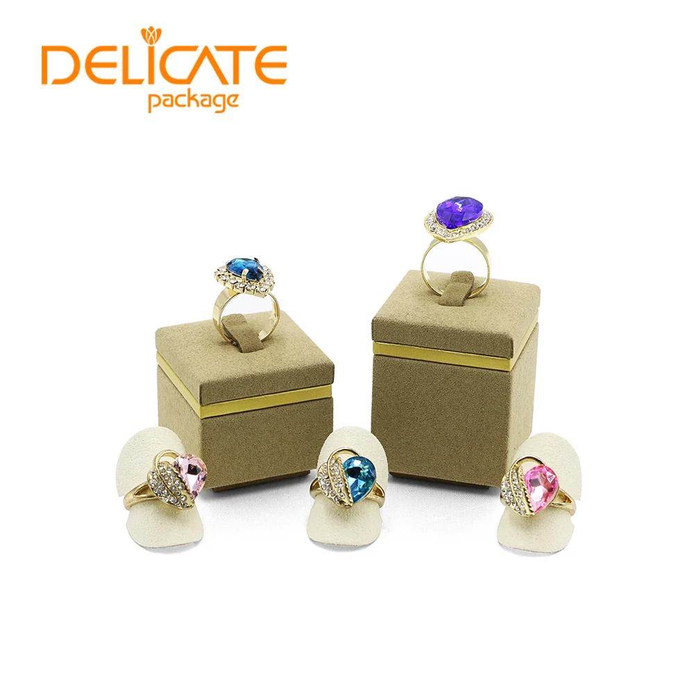 Wholesale Earrings Necklace Bust Wooden Jewelry Display Stand Set Custom Logo Microfiber Jewelry Display Stand Holder