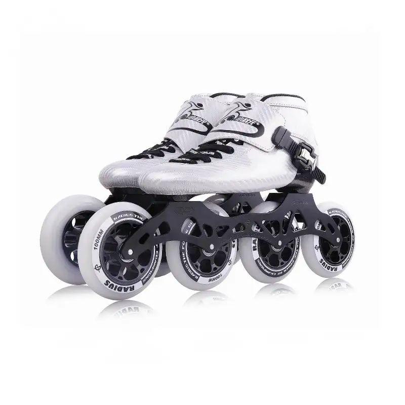OEM Professional  CNC 7075 Integrated Aluminium Frame carbon fiber fast inline roller speed skates for kids and adults