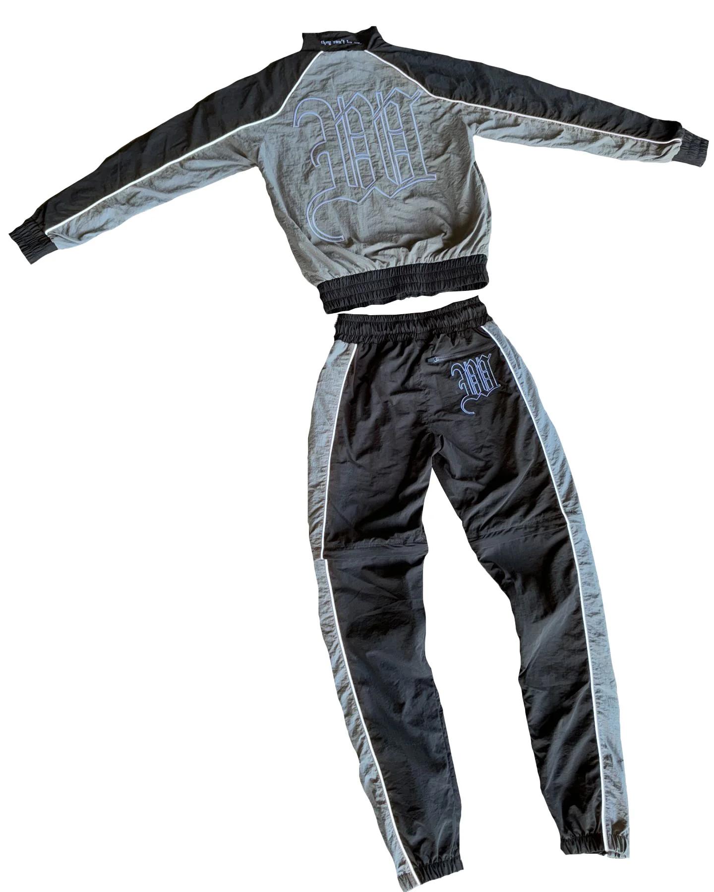 Custom Sublimation Reflective Tracksuit Crinkle Shell Nylon Fashion Design Windbreaker Men Nylon Tracksuit