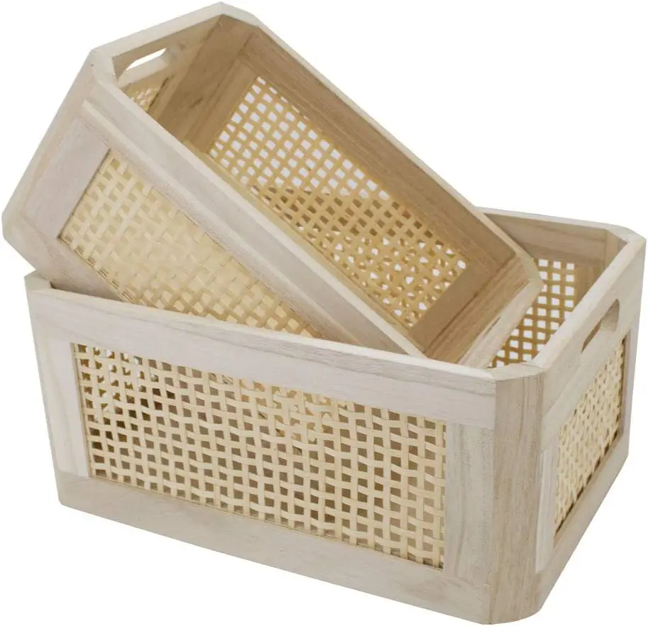 Wholesale Customized natural color wood slide top box Square Wooden Gift Boxes with sliding lid