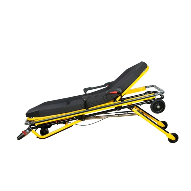YFTA-A8 Ambulance Stretcher Trolley Equipped with a reversible two-stage IV stand, adjustable in height
