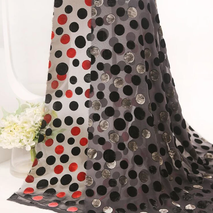 
silk printed burnout velvet fabric for clothing Nylon Rayon woven velvet for dresses kimono 