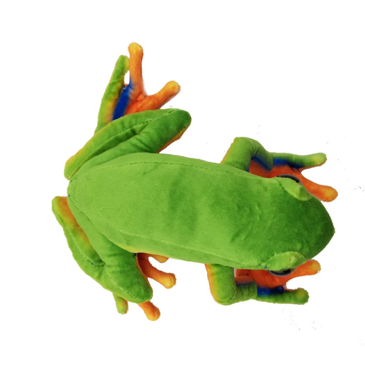 high quality Realistic green frog  plush toy