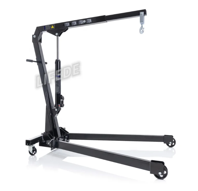 2 Ton Engine Motor Hoist Folding Shop Crane Hydraulic Car Engine Crane Lifting Picker Crane