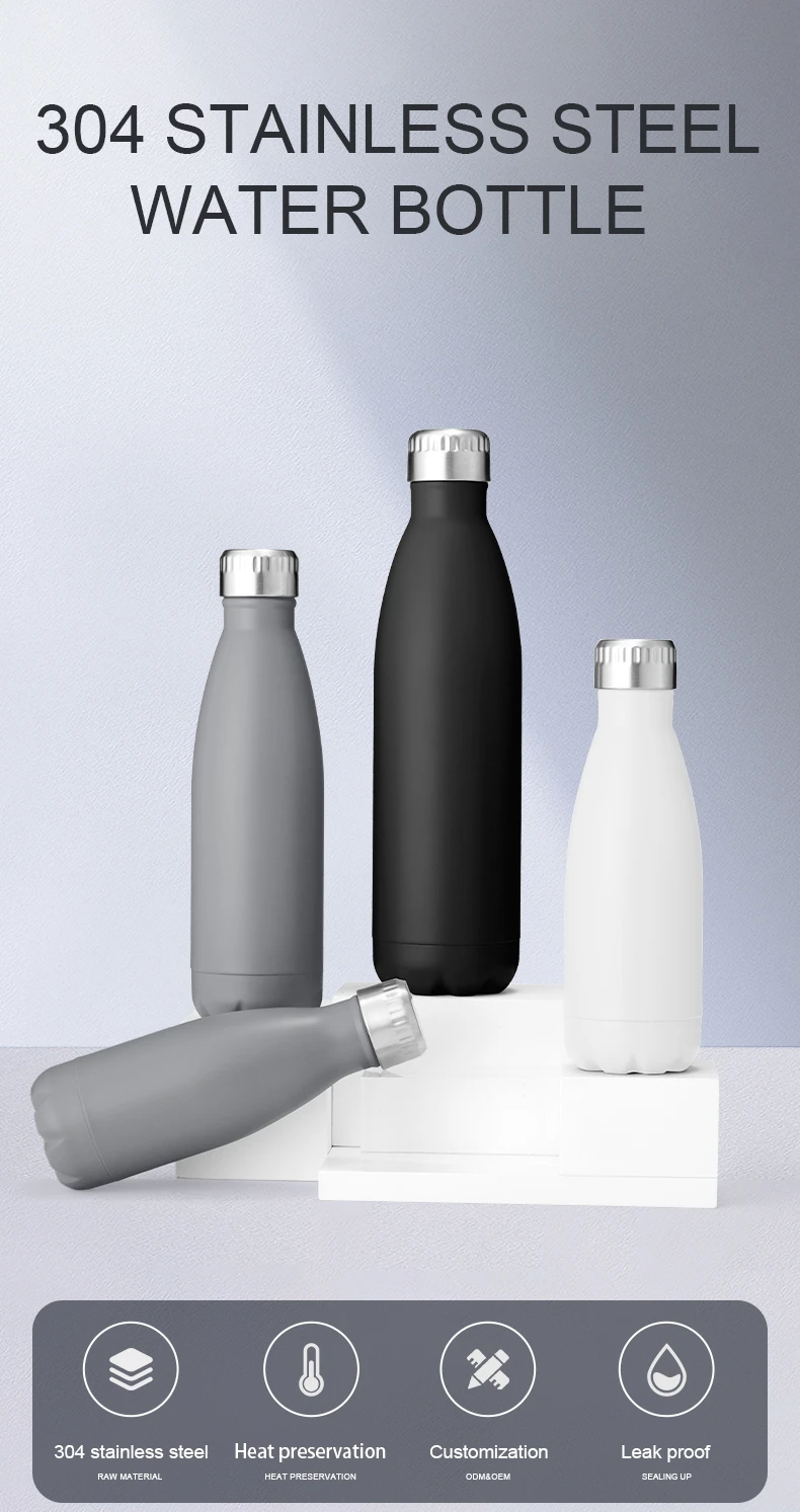 17 Oz Cola Shaped Insulated Stainless Steel Water Bottle - Double Walled Vacuum Insulated Thermos Flask - Metal Sports Bottle