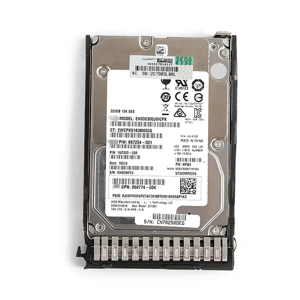 870753-B21 HPE 300GB SAS 12G Mission Critical 15K SFF SC 3-year Warranty Multi Vendor HDD