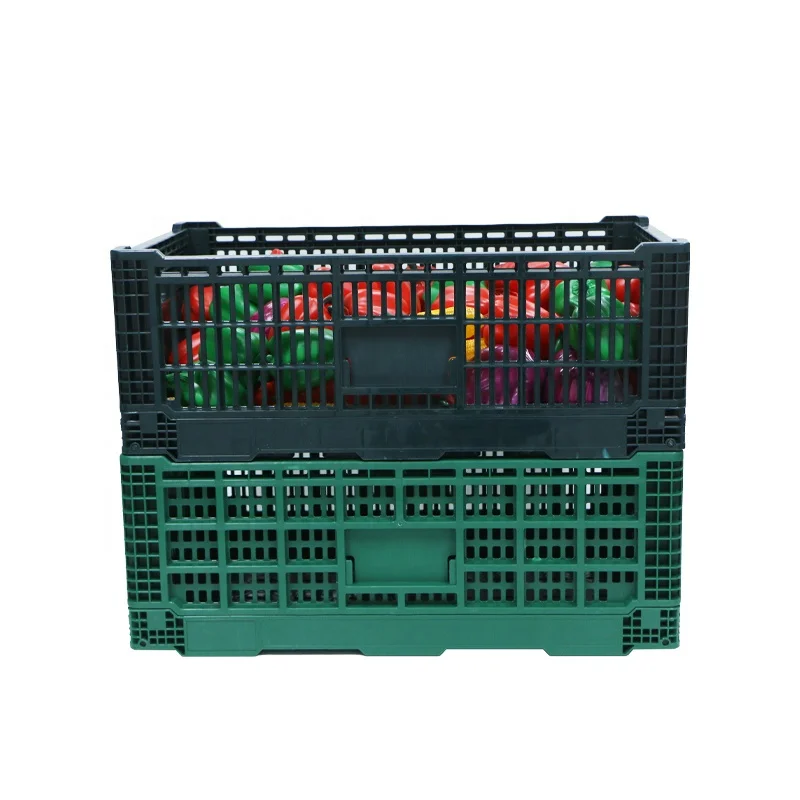 Professional manufacturer Virgin Material Ventilation plastic folding crate for fruits and vegetables