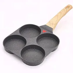 New product temperature sensitive four hole egg frying pan non stick flat bottom net red wheat rice stone frying pan household