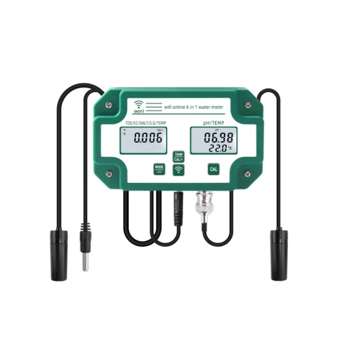 Цифровой Wi-Fi PH EC TDS SALT SG.Temp метр, тестер качества воды 6 в 1, многофункциональный смарт-монитор Tuya, управление приложением US/EU/UK Plug