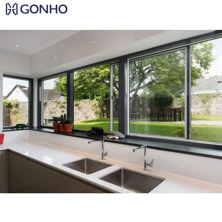 GONHO Product Manufacturer Modern Grill Design Kitchen Used Easy Sliding Window Aluminum Windows And Doors