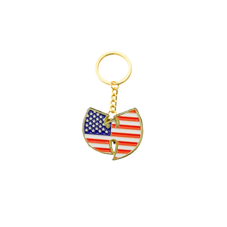 Customized Logo Metal Enamel Wu Tang Pin Wu Classic Tang Rap Group Keychains Emblem Wu-Tang Clan Music Rap Keyring Llavero