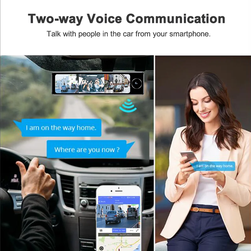 12Inch 3Chs 1080+720+720P Record 4G Android 10.0 IPS MirrorCar Dvr With WIFI GPS ADAS Car Black Box 4G live Streaming On Phone