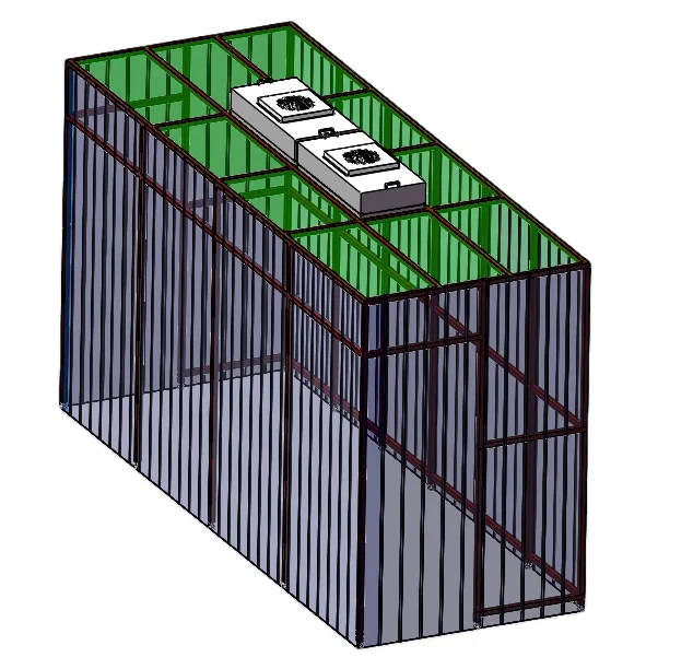 Stainless steel aluminum material laminar flow FFU hepa air filter clean booth with air shower cargo pass box