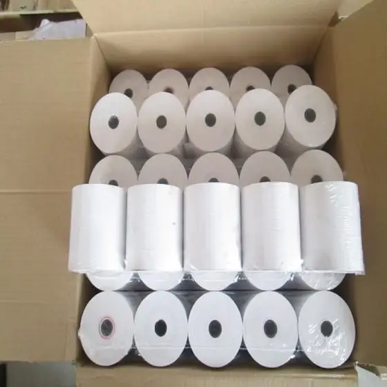 BPA Free Supermarket Receipt Tape 48gsm Pure Wood Pulp Pos Cash Register Roll Thermal Paper 57x50mm