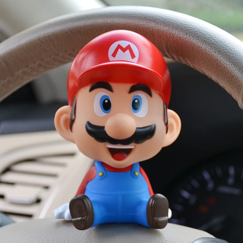 (Wholesale) Mario bros Bobble head toy action figures shake heads toy For car Decoration