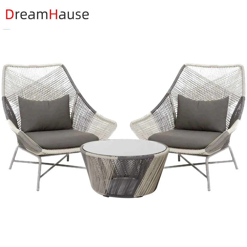 Dreamhaus Outdoor Furniture Rattan Sofa Chair Modern Balcony Garden set Courtyard Hotel Rattan chair Sofa Combination