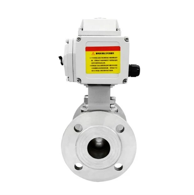 CQATMT  3 PCS stainless steel 316 12V 24V DC 220V DN32 Rotary Electric Actuator ball valve