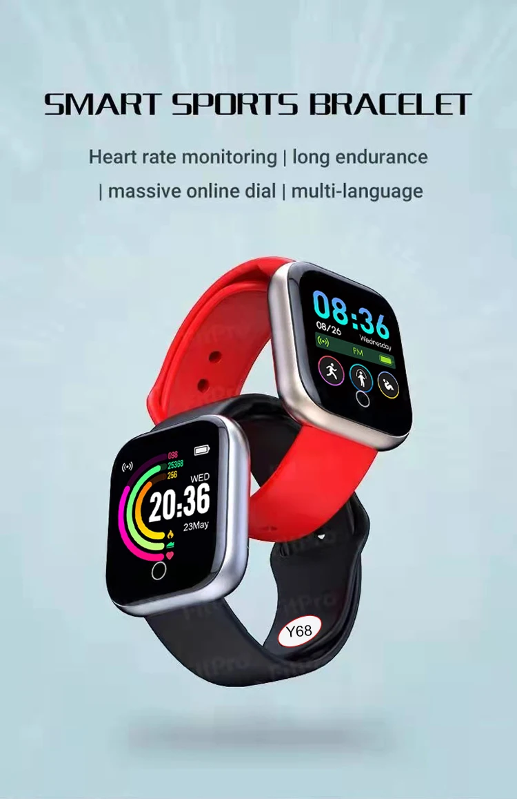 Смарт-часы Macarons D20 Y68 2021 горячая Распродажа Amazon Fitpro Reloj Inteligente