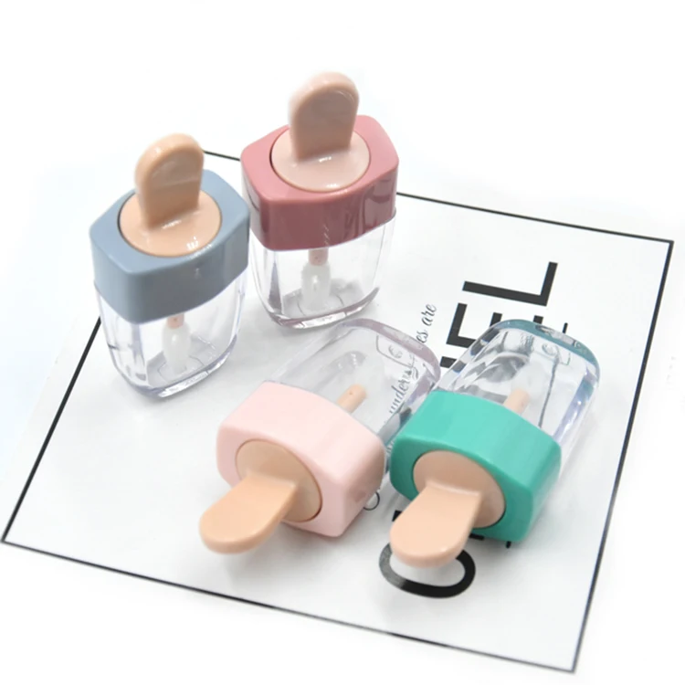 5ml Private Label Blue Green Pink Cute Lipgloss Containers Tube Luxury Cosmetic Ice Lip Gloss Tubes With Wand