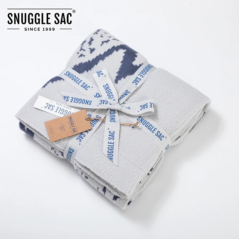 
Snuggle Sac Air Feel Double Sided Sofa Blanket Throw Knit Blanket Travel Blanket 