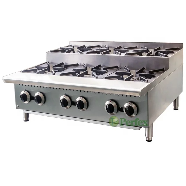 Commercial Cooking Equipment 6 Burner Gas Stove Cooker/Stainless Steel Gas Cooking burnes/Gas Step-up  Hot plate  with CE