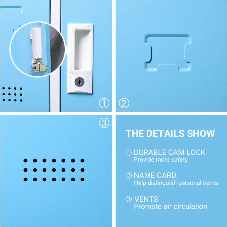 IYANEN KD structure key lock Colorful 9 doors blue small metal Personal Storage phone locker