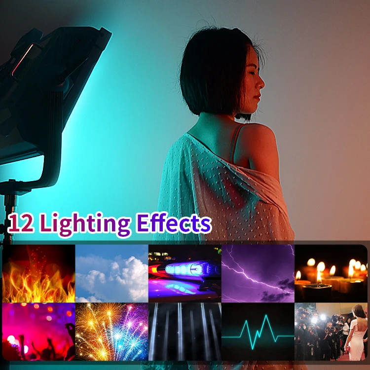 New releases 2023 dimmable 300watt rgb led video light tv studio lights equipment photo light FX GEL mode