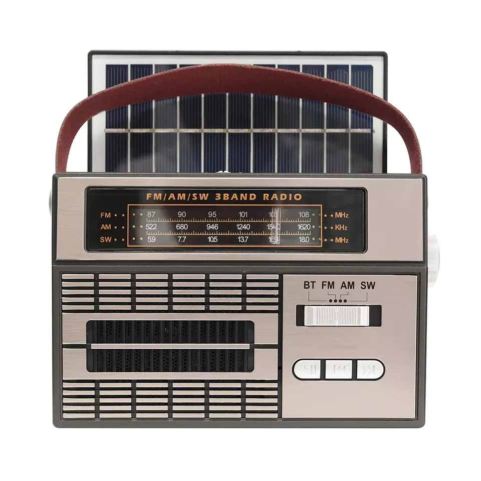 Оптовая продажа с фабрики в стиле ретро радио аккумуляторный фонарик в винтажном стиле радио с солнечной батареей M-562BT-S