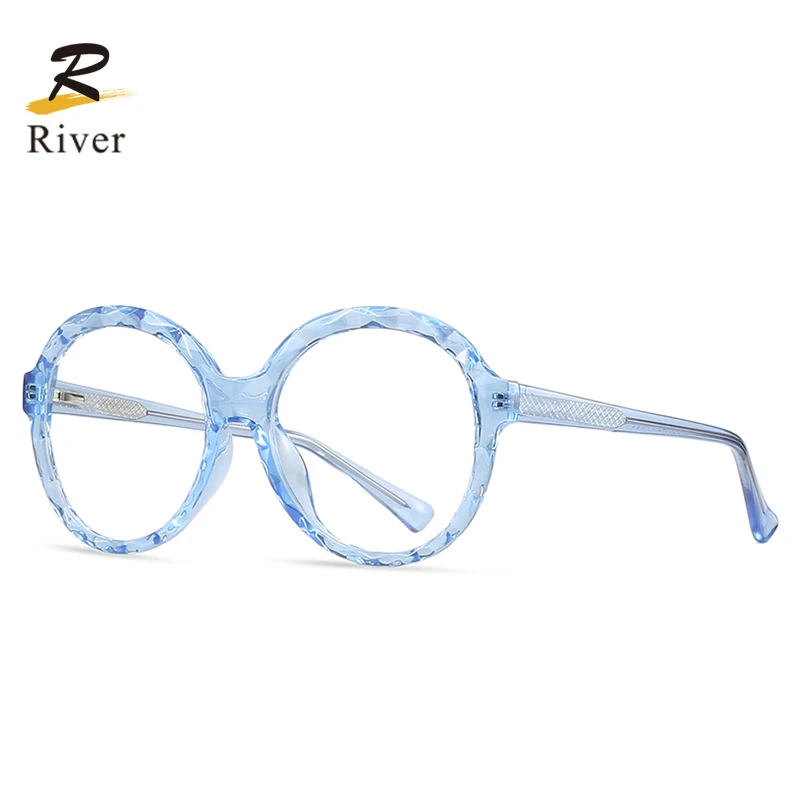 River Round Water Ripple TR90 Anti Blue Light Ray Computer Glasses