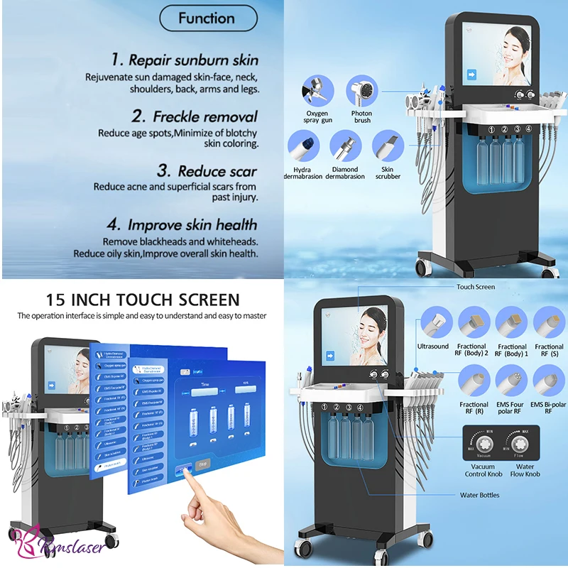Beauty equipment peel facial hydrowonder microdermabrasion hydra 13 in 1 low price hydro skin facial skin whitening machine for