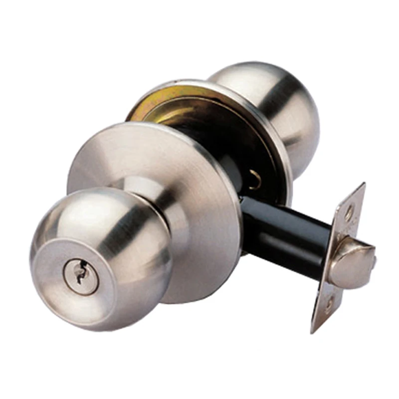 Safe Stainless Steel Entry Privacy Passage 587 American Cylinder Hotel Round Knob Cylindrical Door Lock