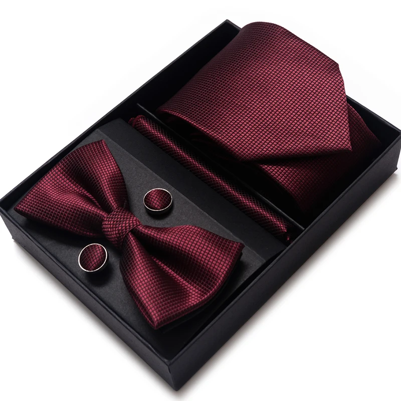 2022 latest design tie and pocket square set bowtie on tie Other Ties & Accessories