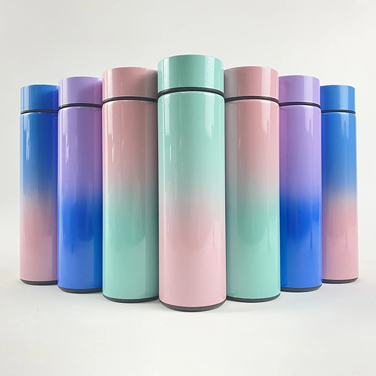 wasser flasche acero inoxidable digitales caneca tazas botellas borraccia  termica inteligente iridescent mug