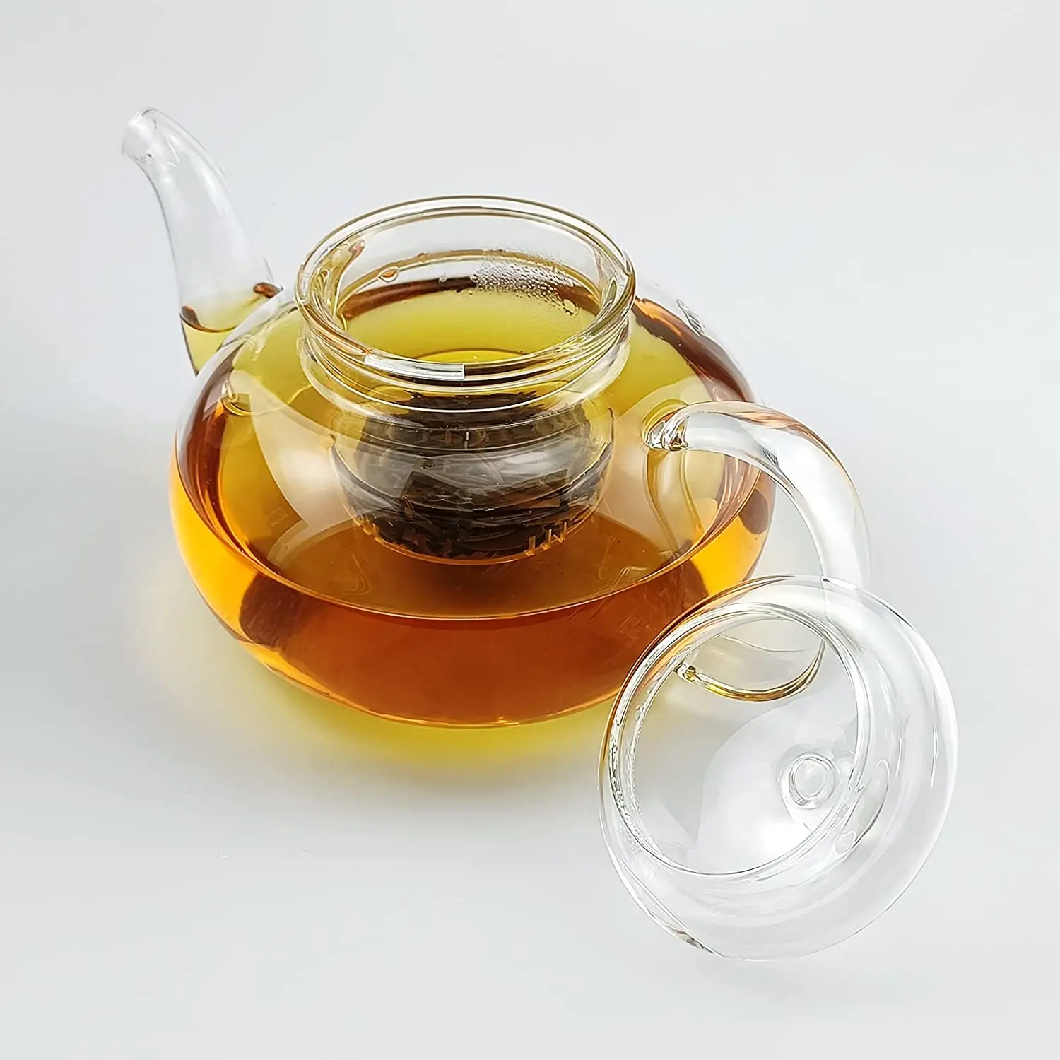 Wholesale Household Glass Straight Hand-Made High Temperature Resistant 600ml Capacity glass Teapot for the gas stove