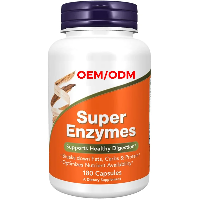 Super Enzymes Formulated with Bromelain Ox Bile Pancreatin and Papain 180 Capsules for Adults