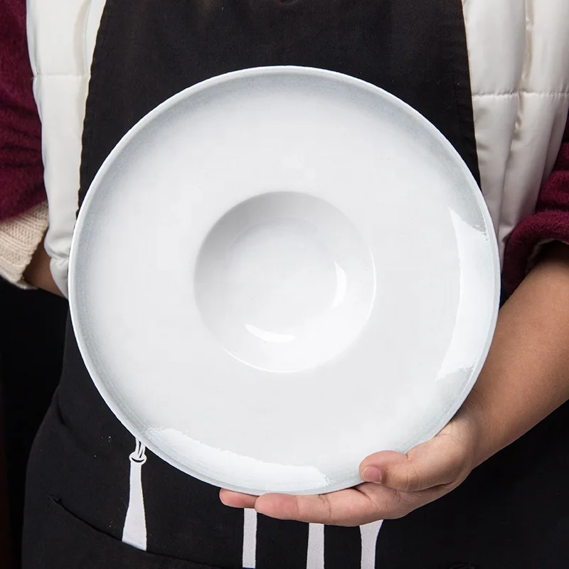 
New Design 9.5inch Porcelain Rim Bowl Soup Bowls Ceramic Soup Plate for Pasta Salad Vegetable Dessert Home Restaurant 