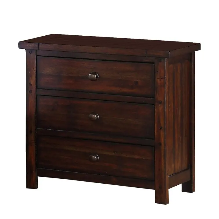 Shiyi Hollister Standard Configurable Bedroom Set with Bed Nightstand Dresser-Timeless Style and Rustic Appeal MDF Wood