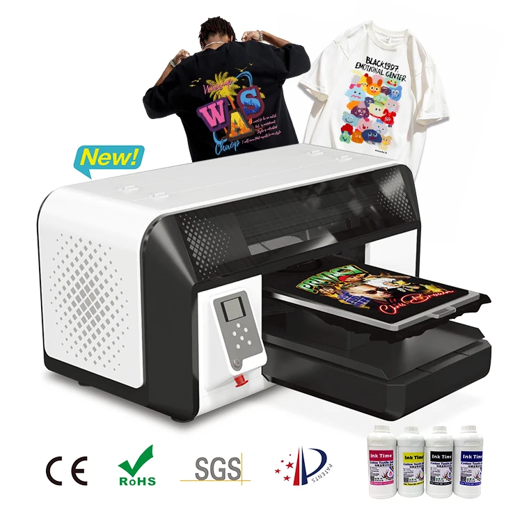 Fully Automatic DTF DTG 2 in 1 Printer A3 Direct to Garment Inkjet T Shirt Printing Machine Smart T-Shirts Printer