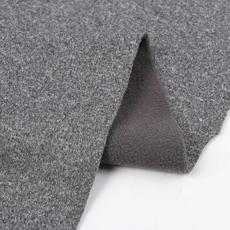 High quality wholesale warm cd yarn interlock fleece fabric 100% polyester bonded micro polar fleece fabric for clothing