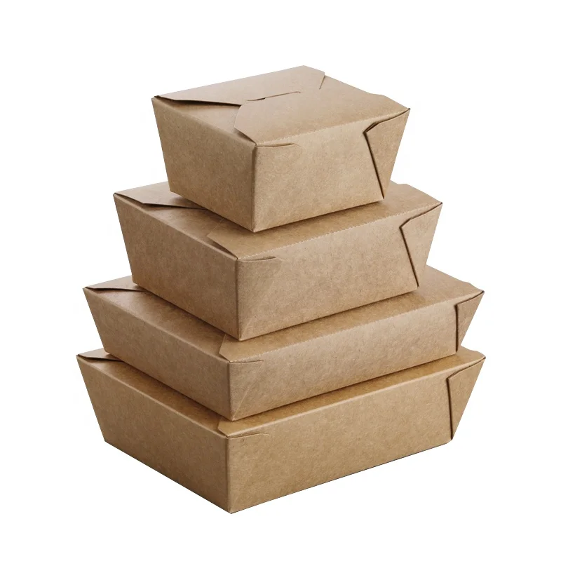 Eco-Friendly And Food Grade Paper Disposable Snack Box, Custom Paper Kraft To Go Boxes