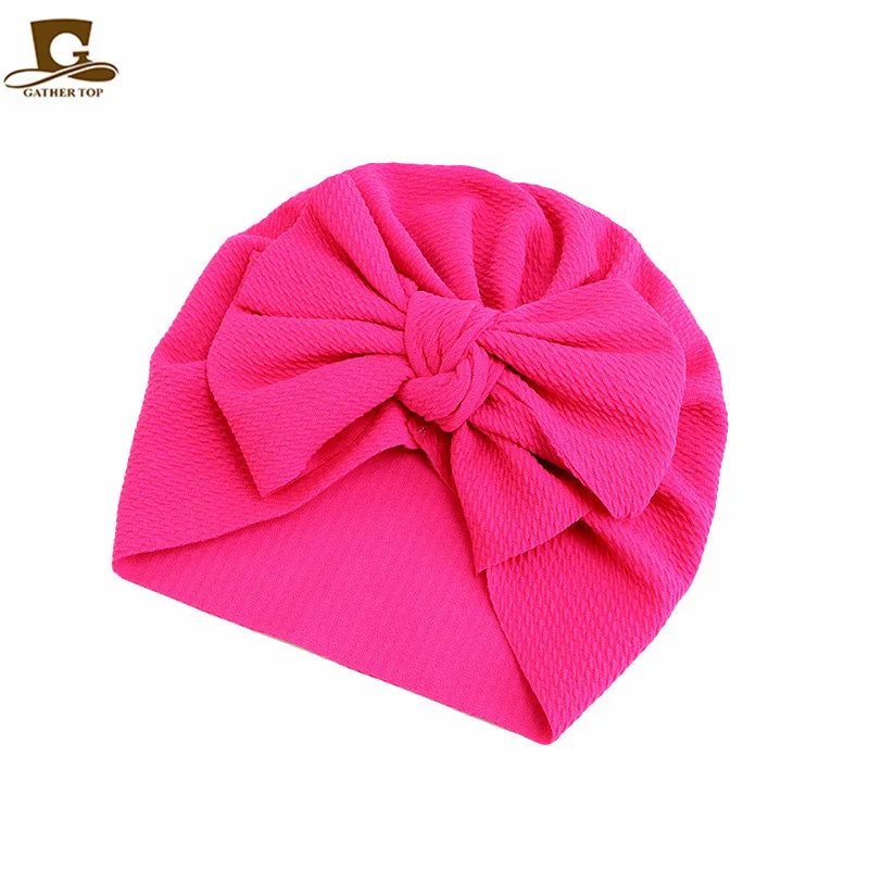 Infants Kids Gift Knotted Big Bowknot Hair Turbans Hats Baby Turban Hat with Bow Girls for Toddlers