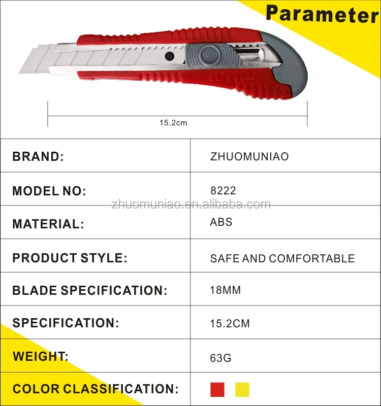 18mm precision sharp utility cutter knife tool abs plastic slide tape box cutter for unpacking